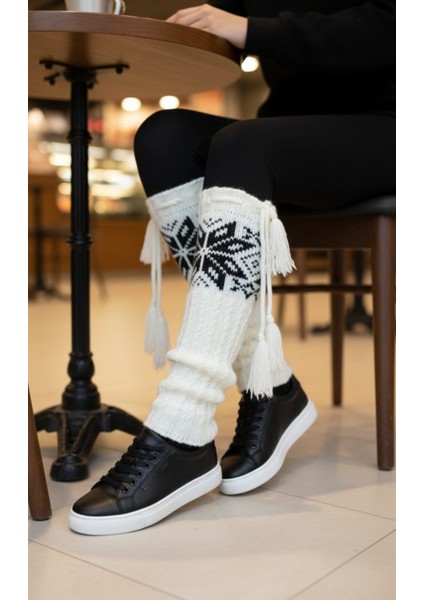 Interest Kar Desen Tozluk %100 Akrilik Triko Tozluk Çorap
