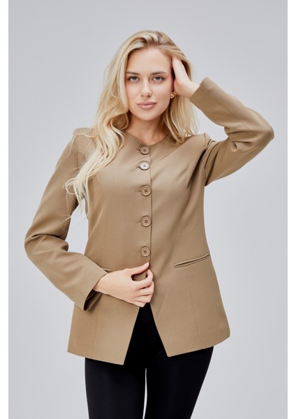 Koyu Haki Bisiklet Yaka Regular Dokuma Ceket fiyatları