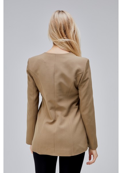 Koyu Haki Bisiklet Yaka Regular Dokuma Ceket indirimleri