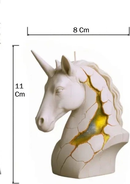 Altın Sızan Tek Boynuzlu Unicorn At Mum Dekoratif El Yapımı Tasarım Mum 11 cm fiyatları