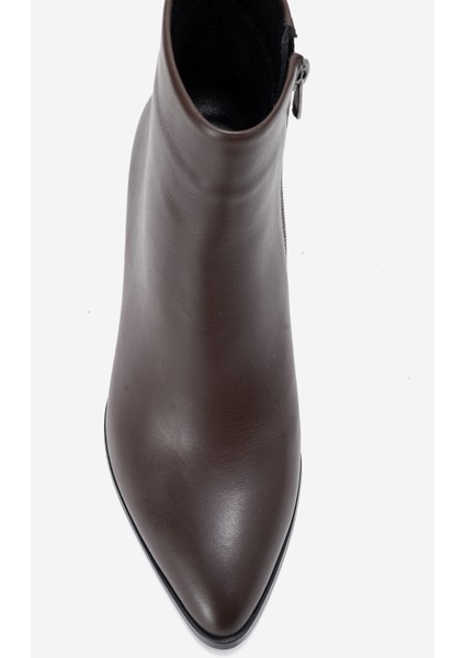 Kadın Yüksek Topuklu Bilek Bot Gerçek Deri Rc 311 Kahverengi fiyatları