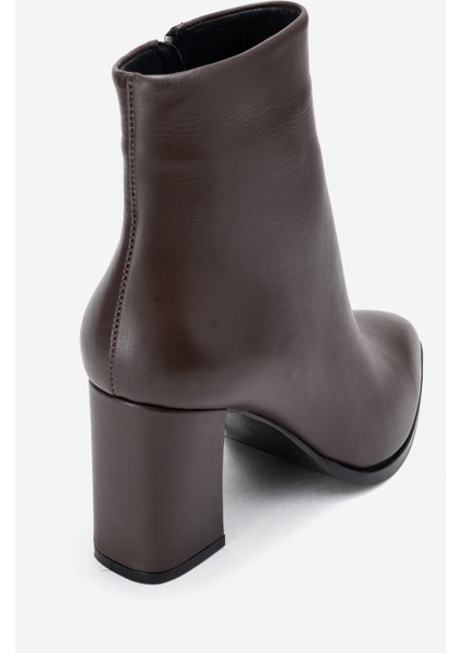 Kadın Yüksek Topuklu Bilek Bot Gerçek Deri Rc 311 Kahverengi fırsatları