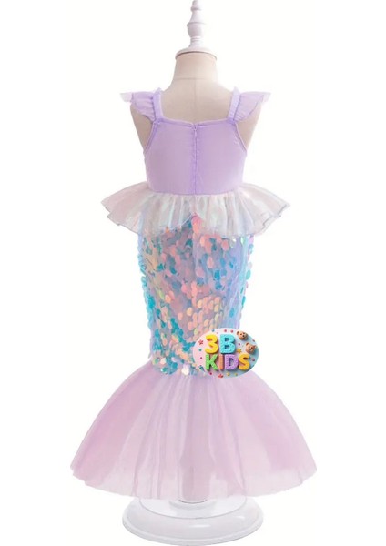 Deniz Kızı Peruklu Çocuk Kostüm ve Taç