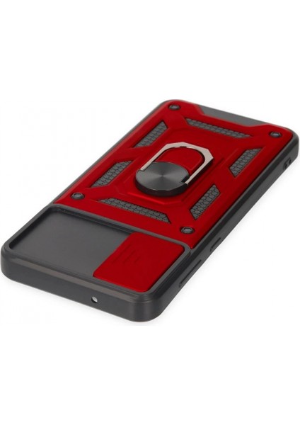 Samsung Galaxy A04 Kılıf Pars Lens Yüzüklü Silikon - Kırmızı fırsatları