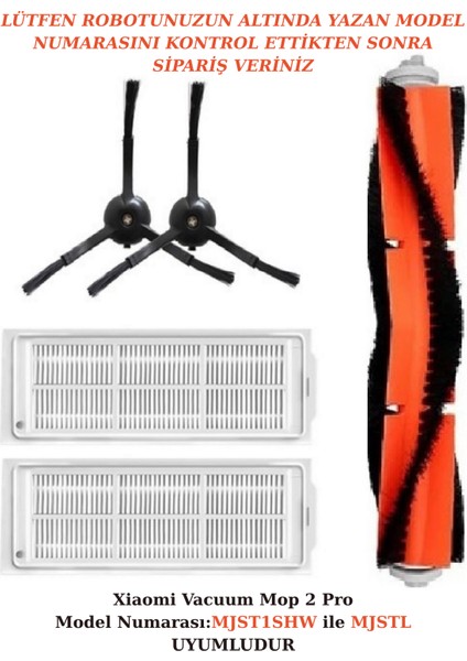 Xiaomi Vacuum Mop 2 Pro (MJST1SHW)VACUUM Mop 2 Lite (Mjstl) Fırça,hepa Filtre,yedek Seti-5 Parça