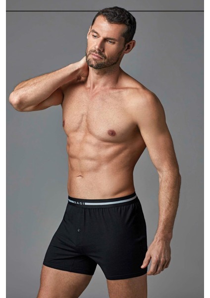 3710 Erkek Penye Modal Boxer-Siyah