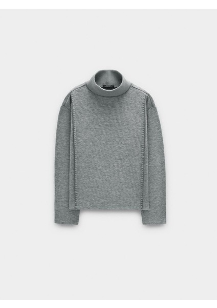 Büzgülü Yakalı Ribana Kazak indirimleri