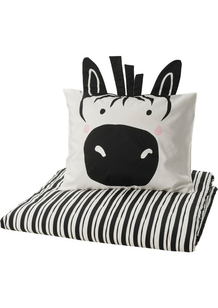 Çocuk nevresim takımı, siyah-beyaz, 150x200/50x60 cm