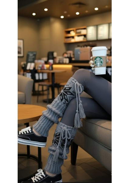 Interest Kar Desen Tozluk %100 Akrilik Triko Tozluk Çorap