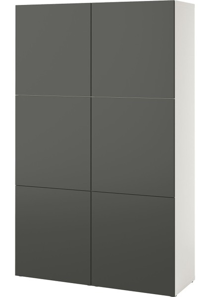 Dolap kombinasyonu, beyaz-koyu gri, 120x42x193 cm, LAPPVIKEN