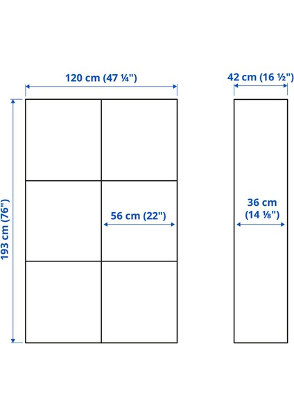 Dolap kombinasyonu, beyaz-koyu gri, 120x42x193 cm, LAPPVIKEN modelleri