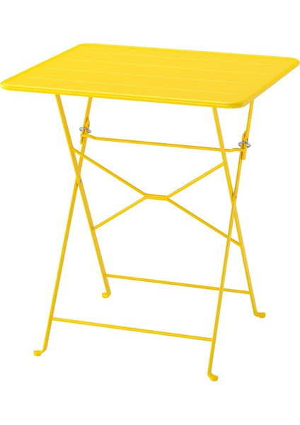 Katlanabilir Masa, Parlak Sarı, 65X65 cm