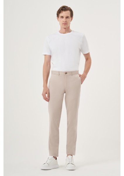 Erkek Bej Yazlık Pamuk Yan Cep Slim Fit Chino Pantolon modelleri