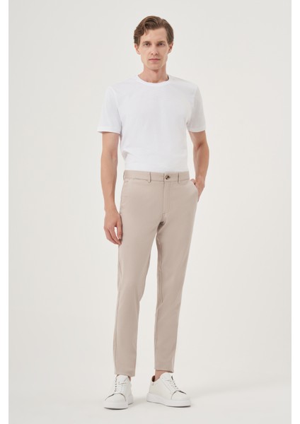 Erkek Bej Yazlık Pamuk Yan Cep Slim Fit Chino Pantolon fırsatları