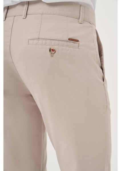 Erkek Bej Yazlık Pamuk Yan Cep Slim Fit Chino Pantolon indirimleri