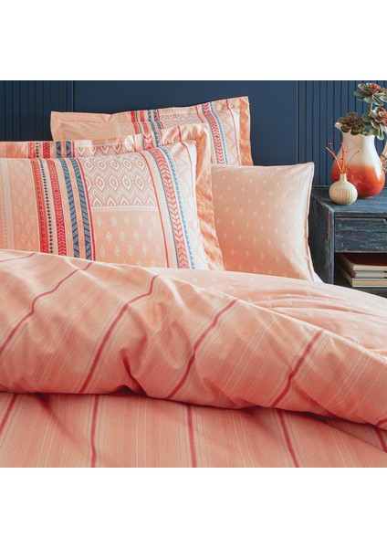 Bedding Pamena Ranforce Çift Kişilik Nevresim Takımı - Somon modelleri