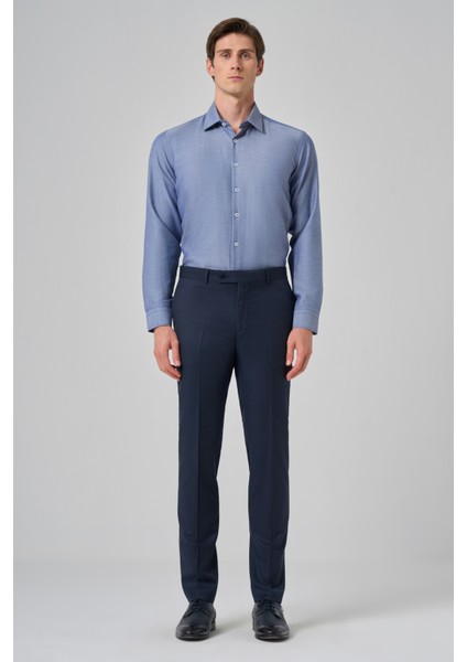 Erkek Koyu Lacivert Klasik Slim Fit Dar Kesim Pantolon fırsatları