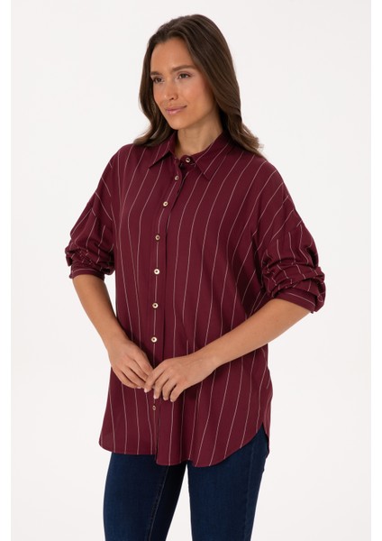 Kadın Plum Gömlek Desenli 50308768-VR177 modelleri