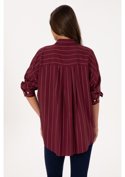 Kadın Plum Gömlek Desenli 50308768-VR177 indirimleri