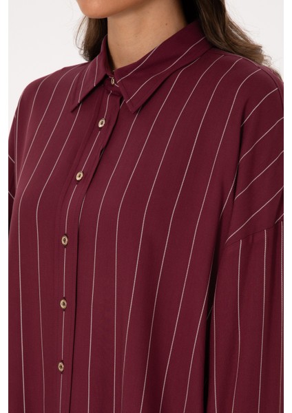 Kadın Plum Gömlek Desenli 50308768-VR177