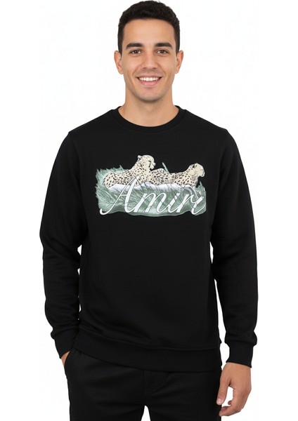 Erkek Sweatshirt Regular Fit Pamuklu Kumaş Iki Iplik Baskılı OPES26AMRMOD15 modelleri