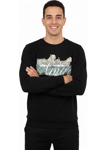 Erkek Sweatshirt Regular Fit Pamuklu Kumaş Iki Iplik Baskılı OPES26AMRMOD15 fırsatları