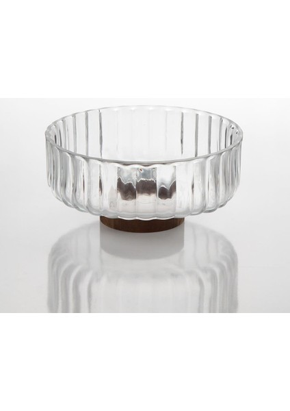 Akasya Ayaklı Cam Kase 21X10CM