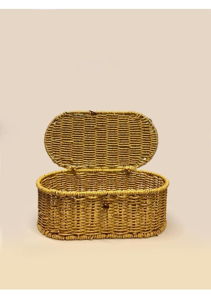 Oval Kapaklı Sentetik Hasır Sepet/organizer fiyatları