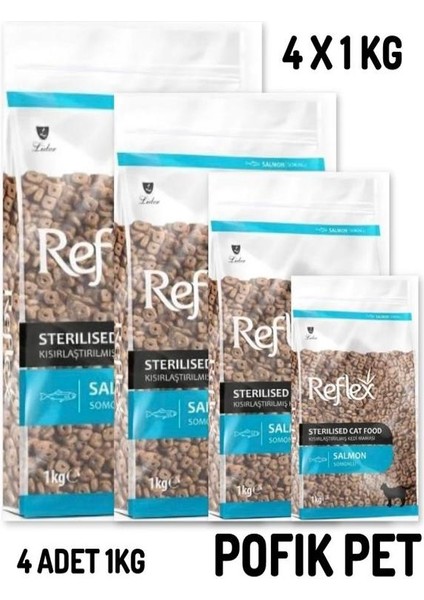 Somonlu Pirinçli Kısırlaşlaştırılmış Kedi Maması 4 x 1kg (4kilo) 4 Li Fırsat Paketi