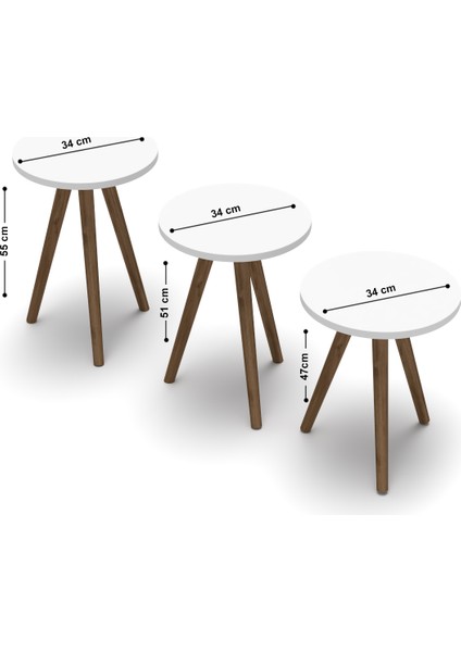 Orta Sehpa ve 3 Lü Zigon Sehpa Torna Elips Gordion modelleri