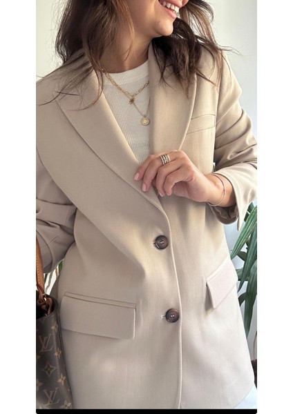 Kadın Bej Blazer Ceket