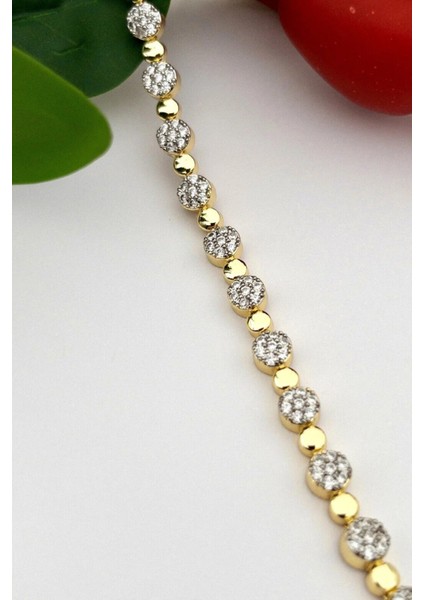 Crystal Sphere Kuyumcu Işçiliği 14K Altın Kaplama Premium Seri Kadın Çelik Bileklik indirimleri