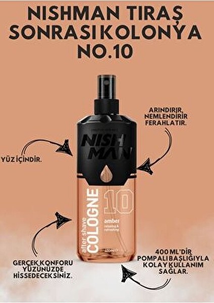 Tıraş Kolonyası 10 Amber Ferahlatıcı Etki 400 ml Özel Tasarım modelleri