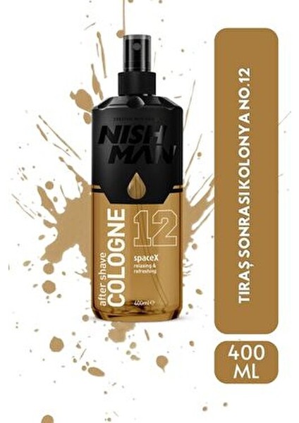 Tıraş Kolonyası 12 Space X Rahatlatıcı ve Ferahlatıcı 400 ml Özel Edition