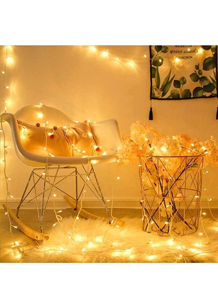 10M 60 LED Gün Işığı 2 Kademeli Şeffaf Kablo Pilli modelleri