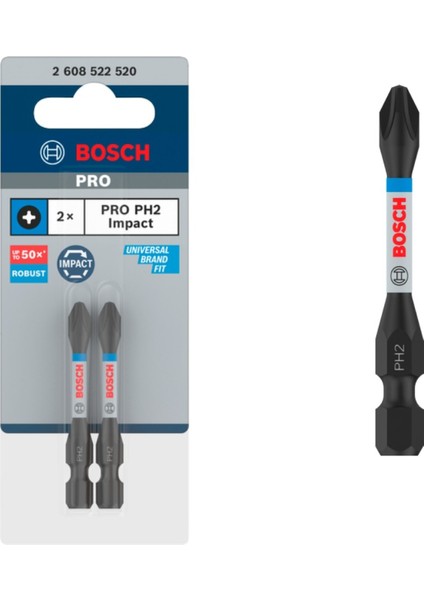 Vidalama Bitsi Pro PH2 İmpact 2'Lİ 2.608.522.520 fiyatları