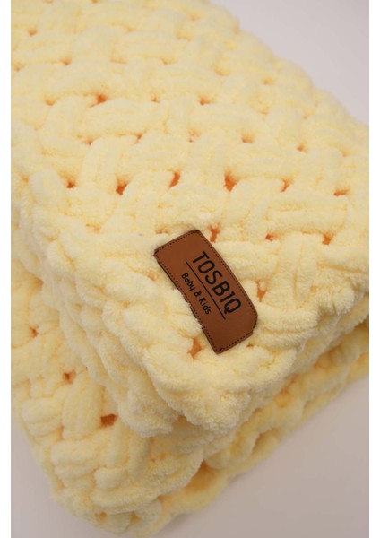 3’lü SET Bebek Battaniyesi-Portbebe-Panduf 100x100cm Açık Sarı Unisex El Yapımı Örgü Alize Puffy Organik Sertifika fırsatları