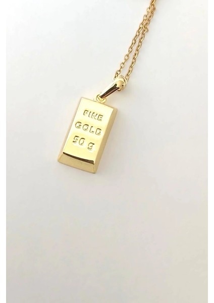 Fine Gold Külçe Altın Uçlu 316L Çelik Paslanmaz Kararmaz Kadın Çelik Kolye modelleri