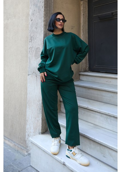 Regular Fit 2'li Takım Sweatshirt Beli Lastikli Jogger Eşofman Altı indirimleri