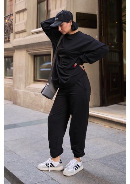Regular Fit 2'li Takım Sweatshirt Beli Lastikli Jogger Eşofman Altı modelleri