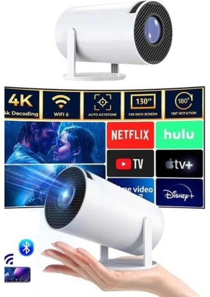 Msa-Shop Taşınabilir Projeksiyon Ayaklı Projektör Android Uyumlu HDMI Girişli