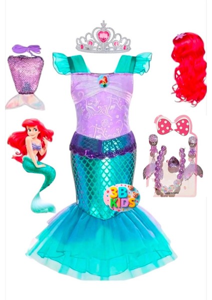 Peruklu Deniz Kızı Kostüm Seti