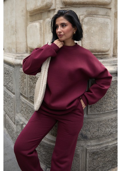 Regular Fit Normal Kalıp Basic Düz Içi Kalın Polarlı Eşofman Takımı modelleri