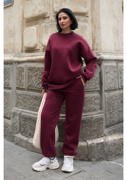 Regular Fit Normal Kalıp Basic Düz Içi Kalın Polarlı Eşofman Takımı fırsatları