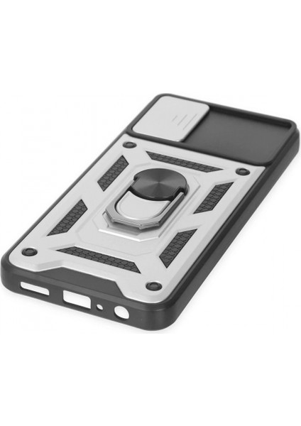 Samsung Galaxy A04 Kılıf Pars Lens Yüzüklü Silikon - Gümüş indirimleri