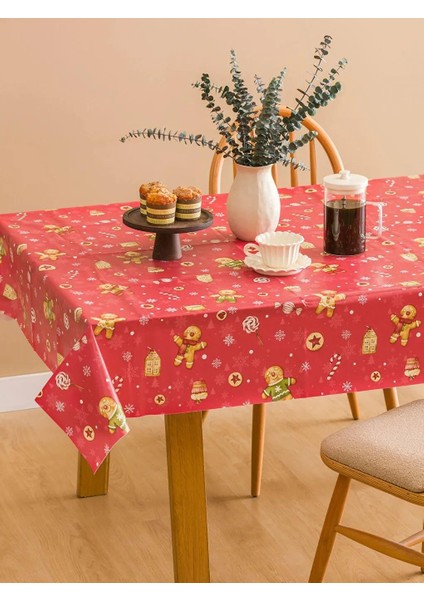 Yılbaşı Temalı Masa Örtüsü 140X140 cm (W5)