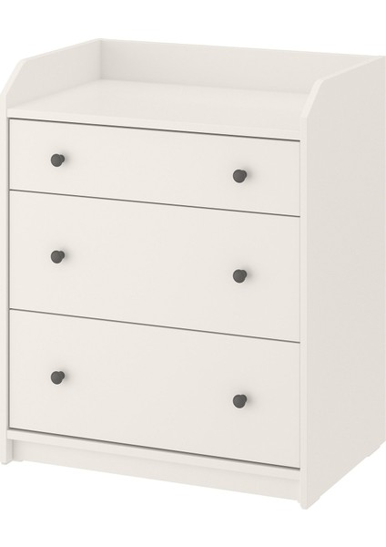 3 çekmeceli şifonyer, beyaz, 70x46x84 cm