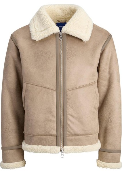 Jack & Jones Jorlıverpool Aviator Jacket – Kürklü Yaka Süet Görünümlü Kışlık Erkek Mont Sn Koleksiyonu