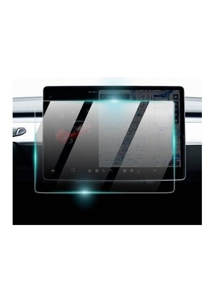 Tesla Model Y Juniper 2in1 Ekran Koruyucu Temperli Cam Ekran Koruyucu Kırılmaz Cam