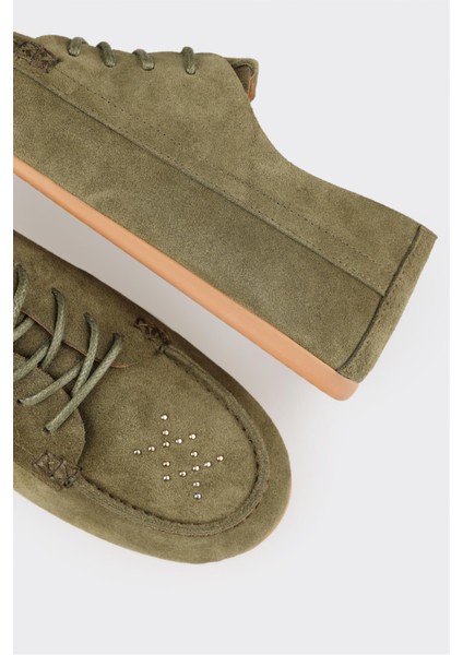 Haki Deri Kadın Günlük Ayakkabı indirimleri